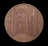 Belgium 1846 St Sauveur Cathedral at Bruge 50mm Medal - By Wiener