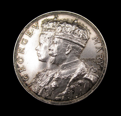 1911 Coronation Of George V 36mm Silver Medal - By Bowcher