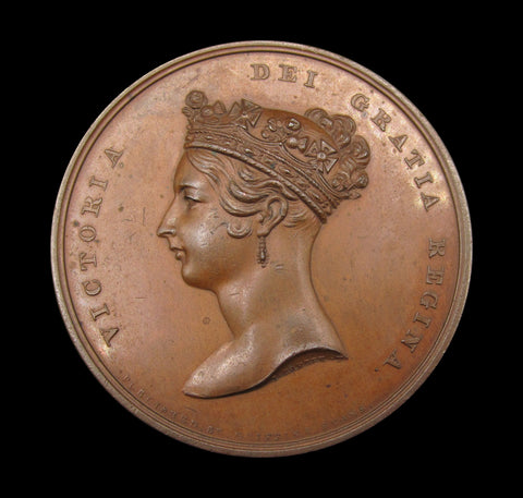 1837 Victoria Visit To The City Of London 61mm Cased Bronze Medal - By Barber