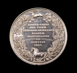 Germany 1865 Stettin Pomeranian Economic Society 34mm Silver Medal - By Loos