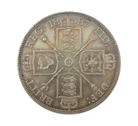 Victoria 1887 Double Florin - Roman I - EF