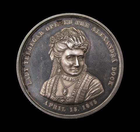 1875 Opening of The Alexandra Dock, Newport 38mm Silver Medal
