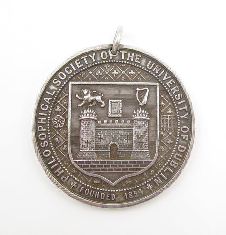 Ireland 1885 Dublin University Philosophical Society 47mm Silver Medal