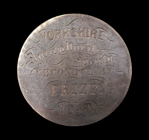 1868 Yorkshire Agricultural Society 54mm Silver Prize Medal