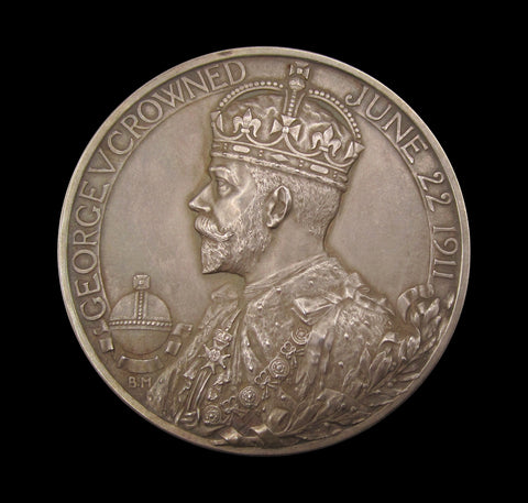 1911 George V Coronation 51mm Silver Medal - Cased