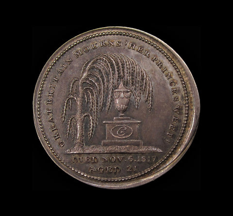 1817 Death of Princess Charlotte 27mm Silver Medal - By Kempson