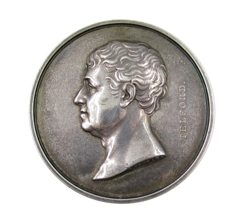 1828 Institution Of Civil Engineers Silver Telford Medal - By Wyon