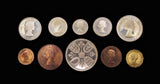 Elizabeth II 1953 10 Coin Cased Proof Set - Crown To Farthing