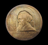 1970 Charles Dickens Centenary 64mm Gilt Silver Medal - By Vincze