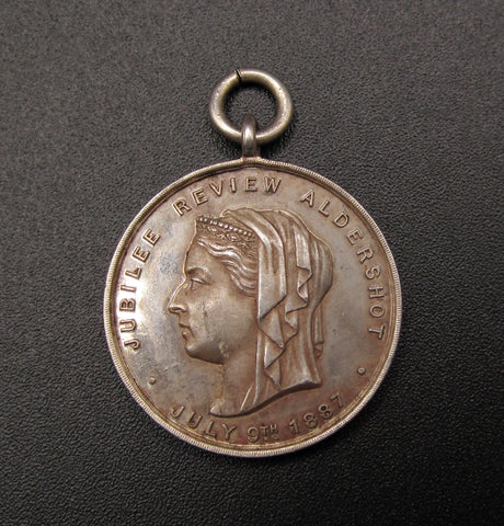 1887 Victoria Jubilee Review Aldershot 24mm Silver Medal
