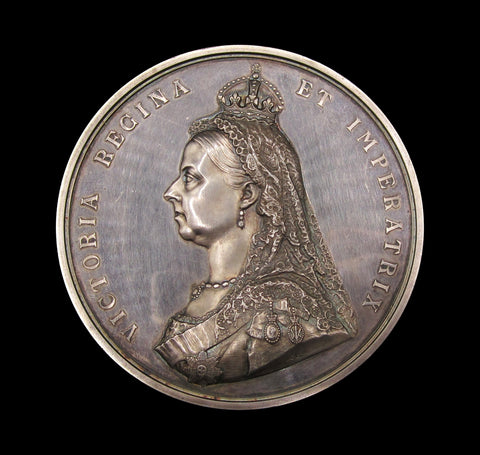1887 Victoria Jubilee 77mm Cased Silver Medal - By Boehm