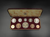 Elizabeth II 1953 10 Coin Cased Proof Set - Crown To Farthing