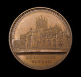 1849 Restoration Of Sherborne Church 39mm Bronze Medal - By Allen & Moore