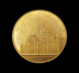 Italy 1857 Milan Cathedral 47mm Gilt Bronze Medal - By Broggi
