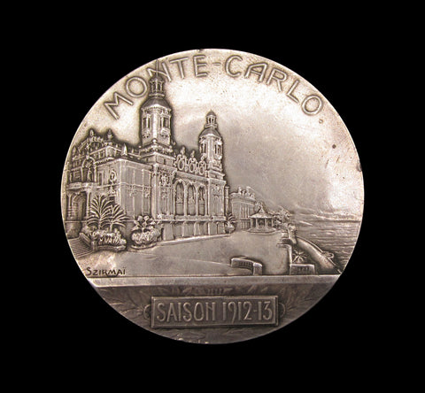 Monaco 1912-1913 Speedboat Racing 63mm Silver Medal - By Szirmai