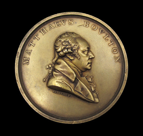 1819 Matthew Boulton Death Anniversary 63mm Gilt Medal - By Kuchler