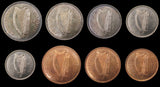 Ireland 1928 8 Coin Proof Set - Halfcrown to Farthing - Cased