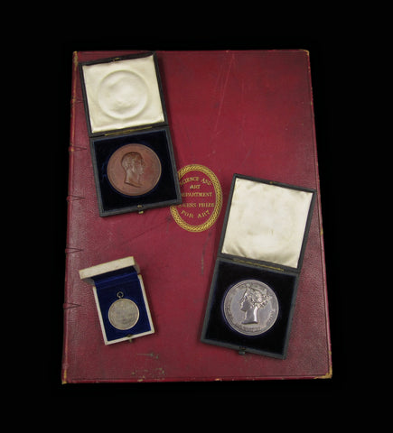 1856 Department Of Science & Art 55mm Silver Medal - With Presentation Book