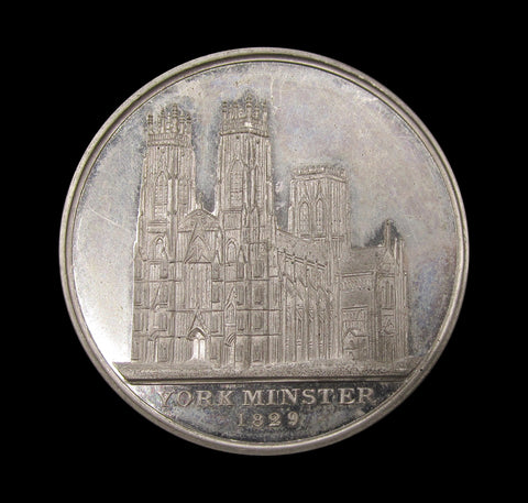 1829 York Minster Destroyed By Fire Medal In Wooden Box - By Hardy