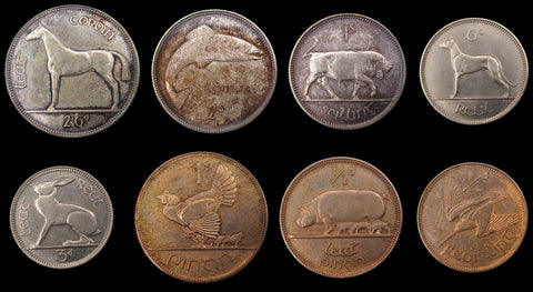 Ireland 1928 8 Coin Proof Set - Halfcrown to Farthing - Cased