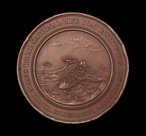 1875 R.N.L.I Christopher Brown Lifeboat 51mm Bronze Medal