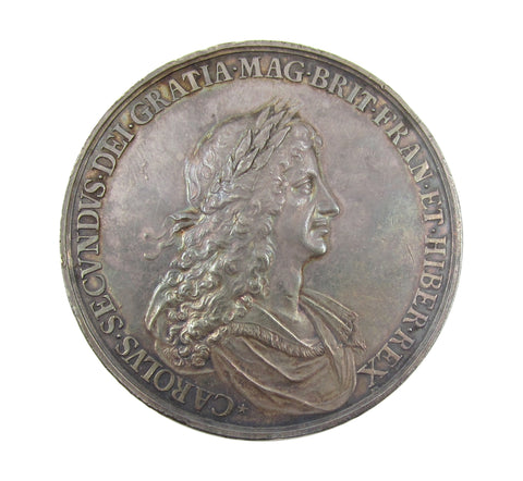1667 Charles II Peace Of Breda 56mm Silver Medal - By Roettiers