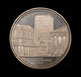 1972 New Stock Exchange Silver Brokers Pass 44mm Medal - Cased
