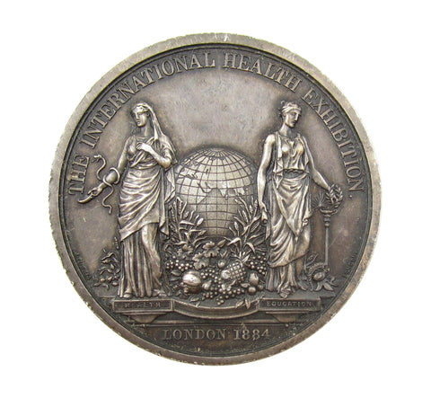 1884 International Health Exhibition 45mm Silver Medal - By Wyon