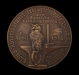 Germany 1936 Hindenburg Maiden Flight Over The Americas 109mm Medal - By Goetz