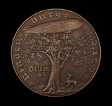 Germany 1936 Hindenburg Maiden Flight Over The Americas 109mm Medal - By Goetz