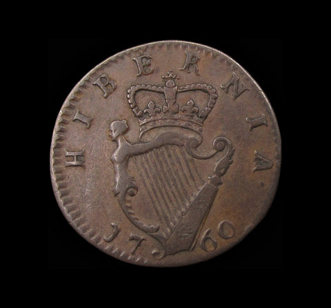 Ireland 1760 Hibernia Farthing - VF