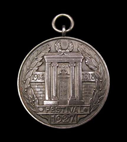 1927 Warwickshire Masonic Peace Memorial Festival 36mm Silver Medal