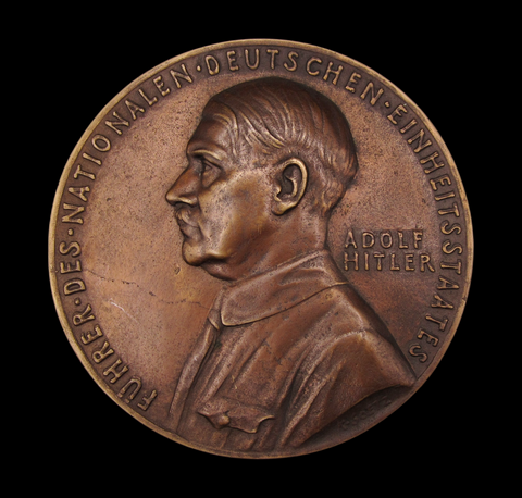 Germany 1934 Adolf Hitler Unified State First Anniversary 127mm Medal - By Goetz