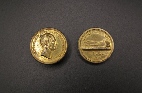 1851 Great Exhibition Prince Albert 28mm Brass Medal Box - By Allen & Moore