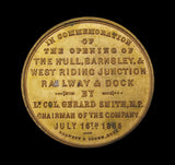 1885 Hull, Barnsley & West Riding Junction Railway 38mm Medal