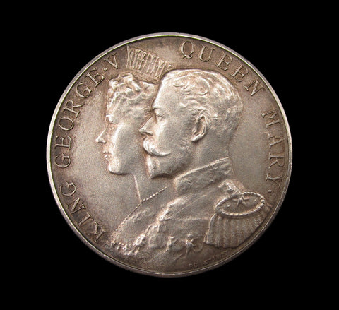 1911 George V Coronation Clitheroe 32mm Silver Medal - By Vaughton