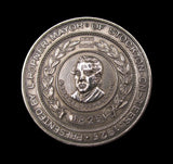 1925 Stockton Railway Centenary George Stephenson 39mm Silver Medal - By Dingley