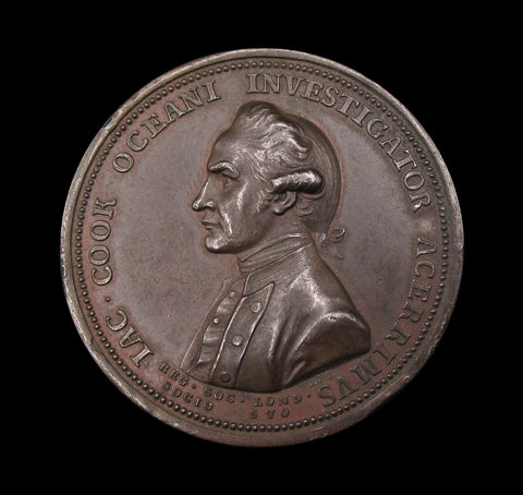 1784 Captain Cook Memorial 43mm Bronze Medal - By Pingo
