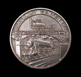 1925 Stockton Railway Centenary George Stephenson 39mm Silver Medal - By Dingley