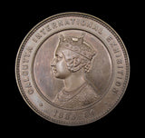 India 1883-84 Calcutta International Exhibition 51mm Silver Medal - Cased