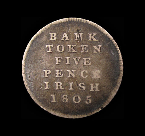 Ireland 1805 George III Five Pence Bank Token - GF