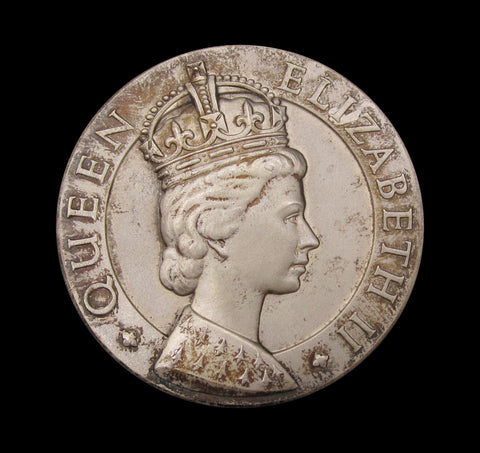 1953 Elizabeth II Coronation 39mm Silvered Medal - By Fray