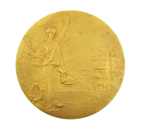 1908 Franco-British Exhibition London 63mm Gilt Medal - By Bowcher
