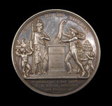 France 1859 Napoleon III Loan of 500 Million For War in Italy 74mm Silver Medal - By Bovy