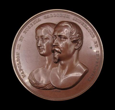 1855 Napoleon III Visit To London 77mm Medal - By Wyon
