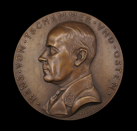 Germany 1937 Reich Sports Leader Hans von Tschammer 116mm Medal - By Goetz