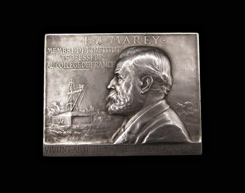 France 1902 Etienne-Jules Marey Silvered Plaque - By Richer