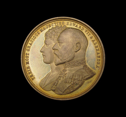 1902 Edward VII Coronation 39mm Silver Gilt Medal - By Carter