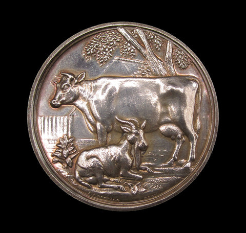 1906 British Dairy Farmers Association 47mm Silver Medal - Cased