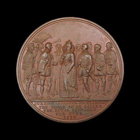 1838 Destruction Of The Royal Exchange 61mm Bronze Medal - By Barber